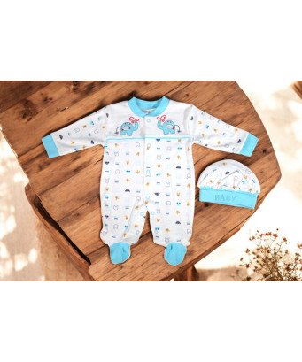 Grenouillère + Bonnet/Bébé