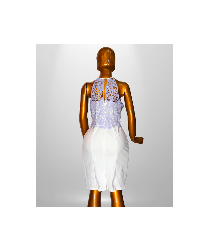 Robe élégante avec haut en dentelle et jupe ajustée 2 en 1