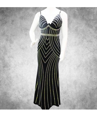 Robe noir brillante  bras mince