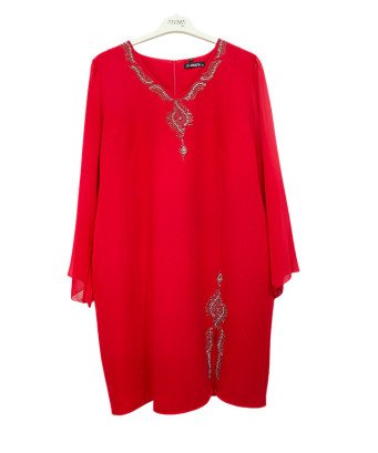 Robe rouge animal motif couronné brillant  T50