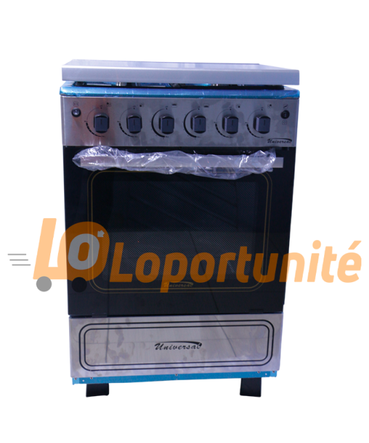 Cuisinière avec Four – 4 Feux automatique  + Four à gaz intégré/60*60 /Grand en inox
