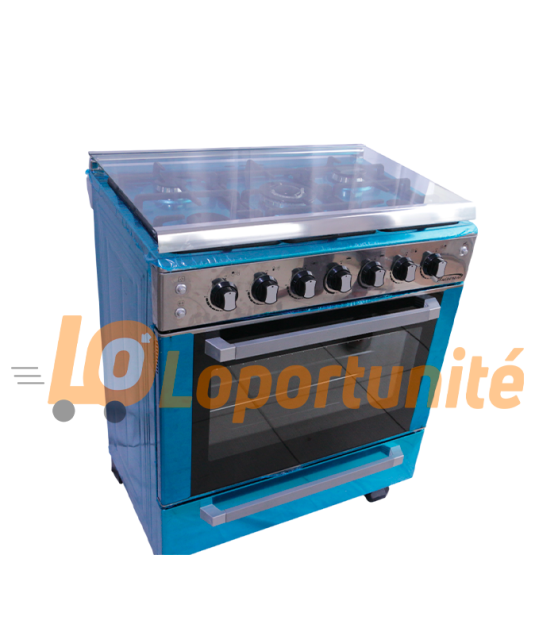 Cuisinière 5 feux /Grand/Inox avec four Intégré/Toune broche/Allumage automatique