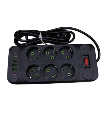 Rallonge 2M/Leader multiprises avec 8 prises normal/4 port Usb et 2 Port TipC/2500W