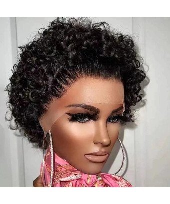 Perruques coupe afro/Lace Frontal/Naturelle