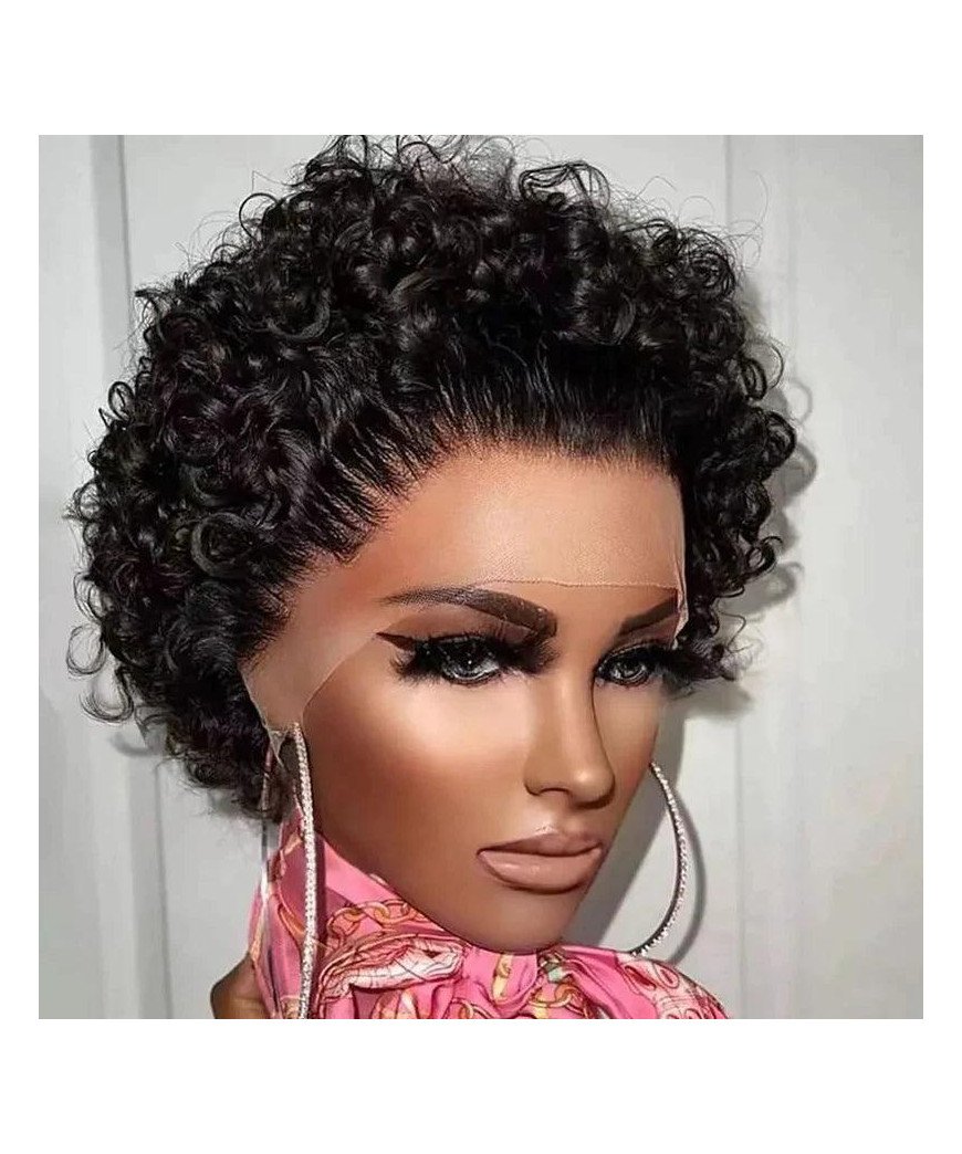 Perruques coupe afro/Lace Frontal/Naturelle