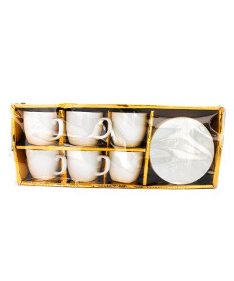 Petite tasse à café et sous-tasse  (6 pièces)