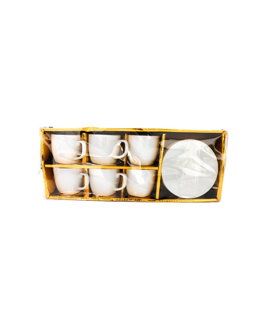 Petite tasse à café et sous-tasse  (6 pièces)
