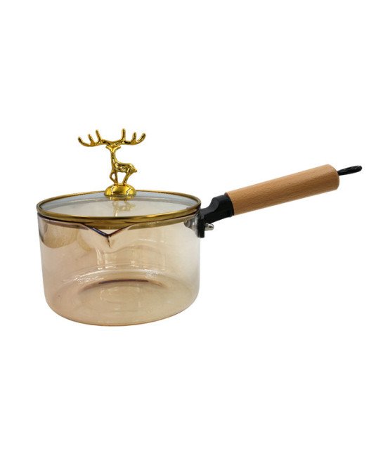 Marmite en verre avec manche