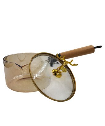 Marmite en verre avec manche