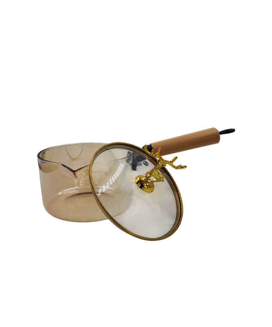 Marmite en verre avec manche