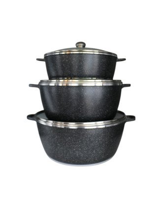 Lot de cassérole Granite X3 / DR-06/ 40,36,32cm