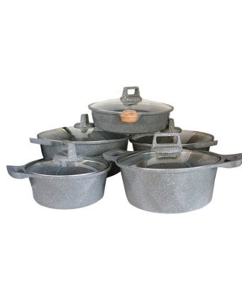 Lot de 5 Casserole et lot d'ustensile DR-17-02 glass  (20,24,28,32 cm ,28 poele à frire)