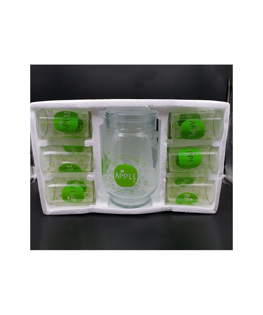 Carafe vitrée à eau et ses verres /set de 7 pièces