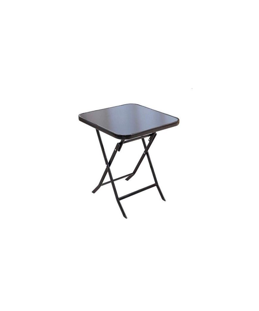 Table  vitrée carré 60*60*73cm Noire