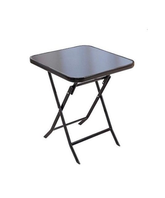 Table  vitrée carré 60*60*73cm Noire