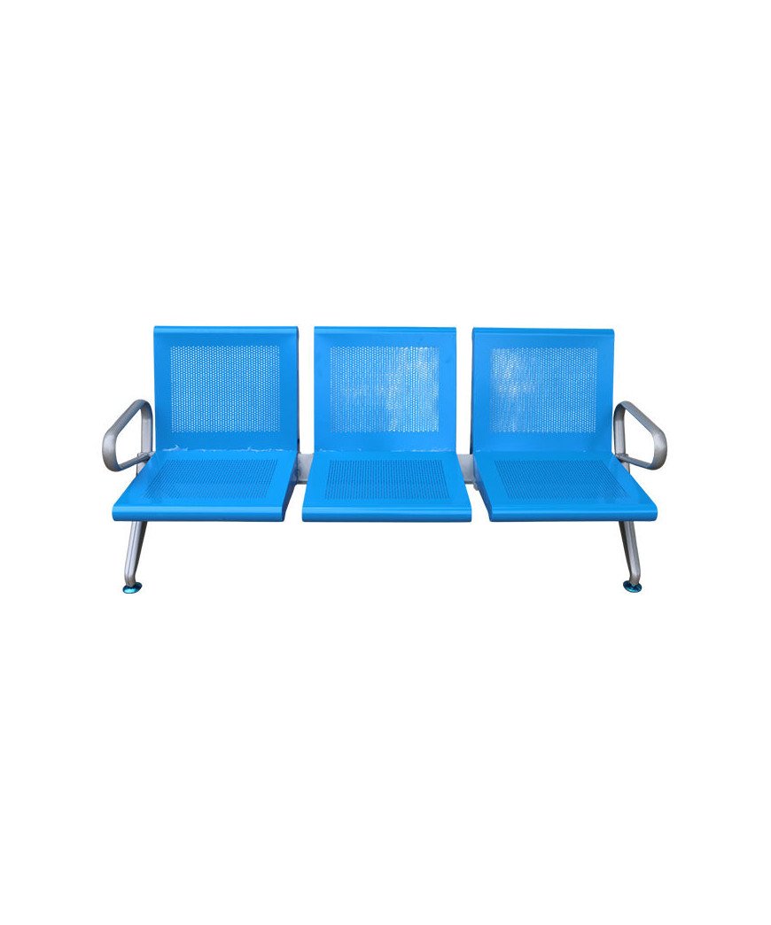 Banquette 3 places /Acier inoxydable /bleu