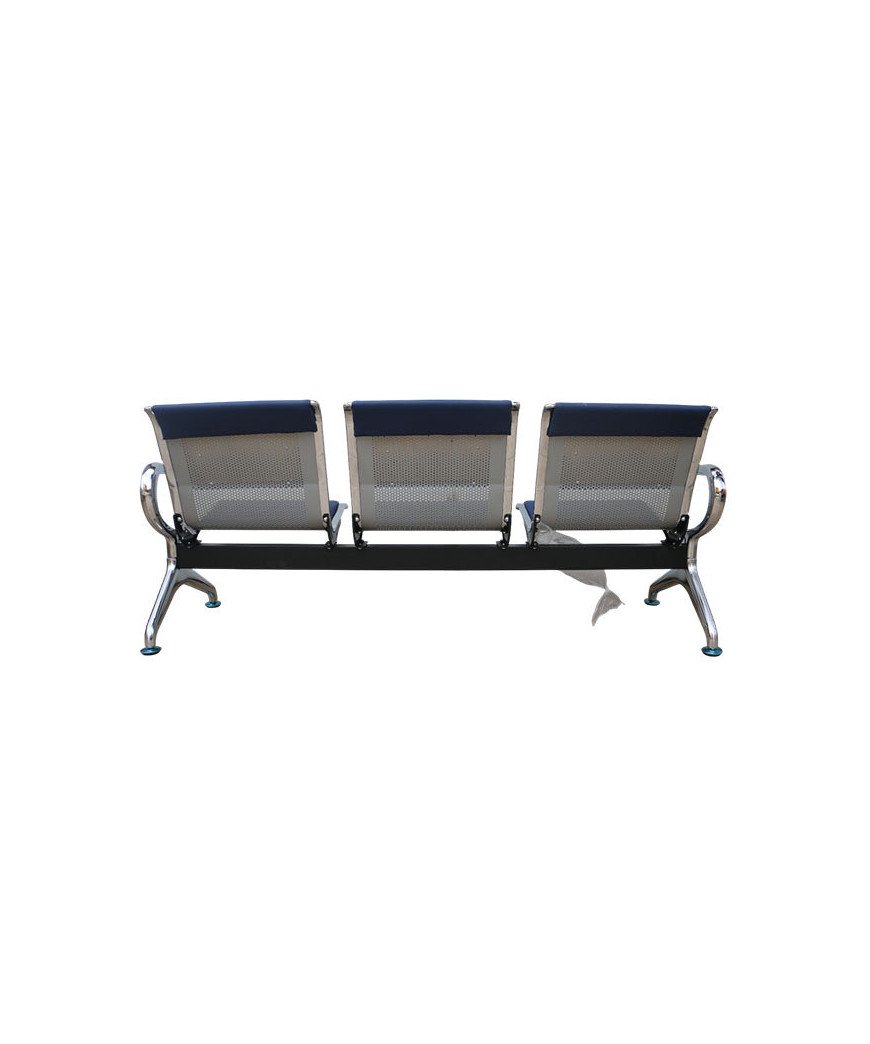 Banquette 3 places /Acier inoxydable avec mousse bleu