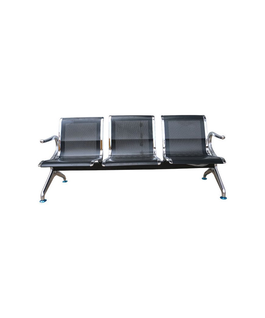 Banquette 3 places /Acier inoxydable/Noir