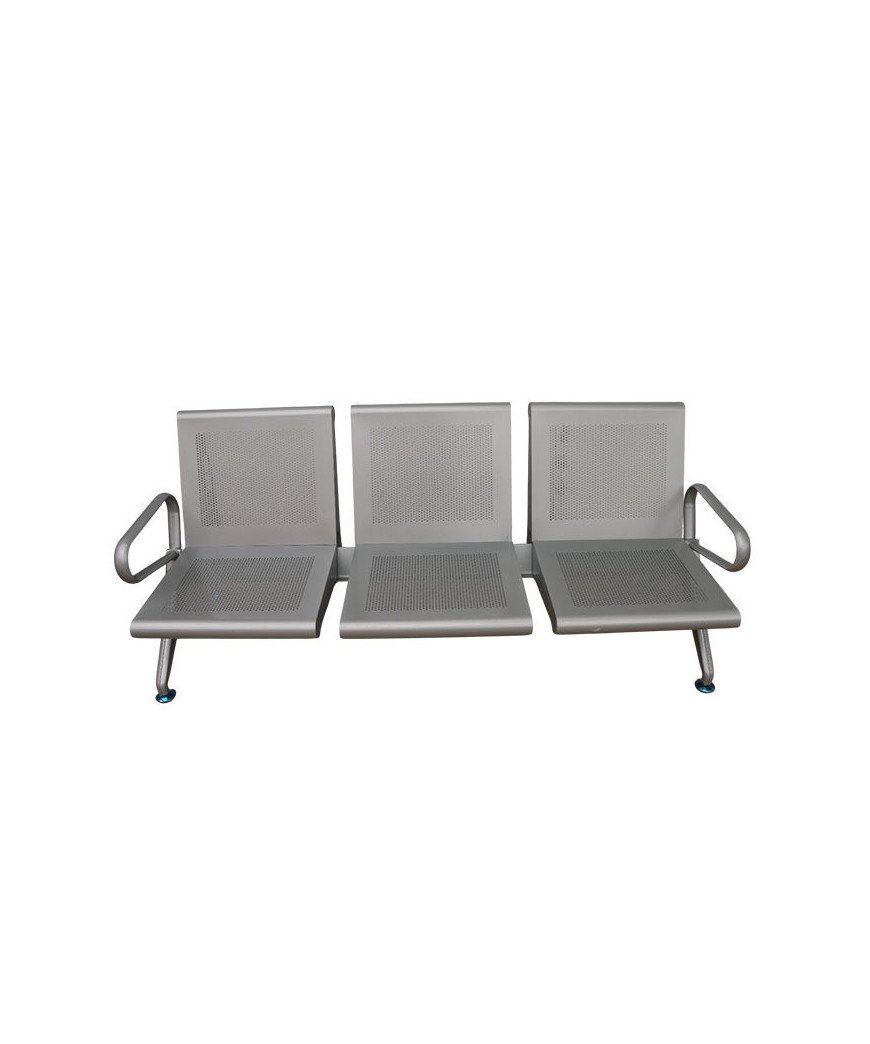 Banquette 3 places /Acier inoxydable/Gris