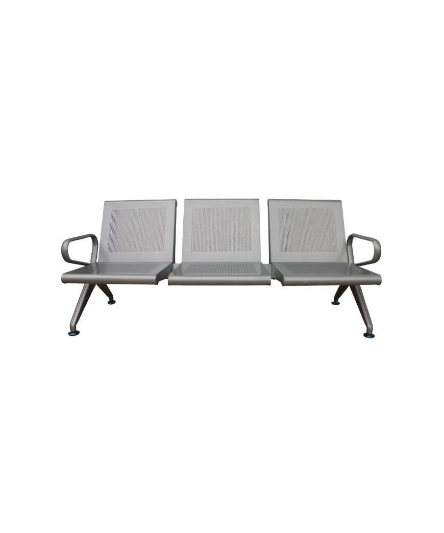 Banquette 3 places /Acier inoxydable/Gris