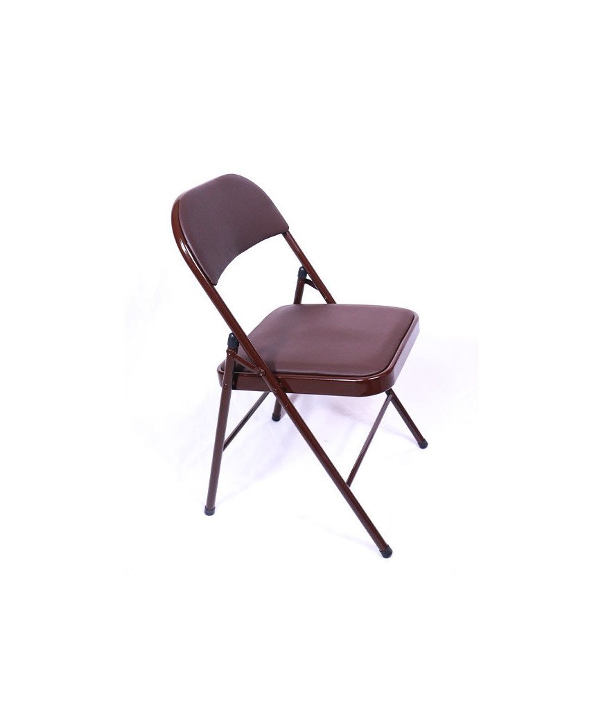 Chaise pliable /Marron avec siège en tissu sky