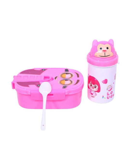 Set Déjeuner pour L'école-Minions - Lavable au Lave-vaisselle et Sans BPA - 300 ml + 750 ml -
