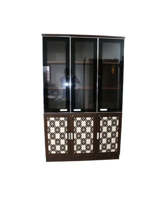 Armoire Bureau 3 battants /Marron  vitré /Ar1