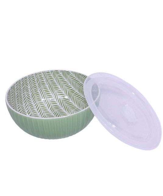 Bol cassable coloré avec couvercle plastique /1L