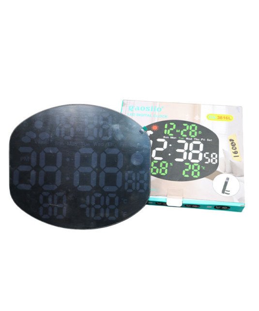 Horloge numérique réglable OVALE /26*23cm avec télécomande