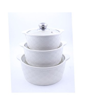 Lot de 3 soupière cassable avec couvercle vitré