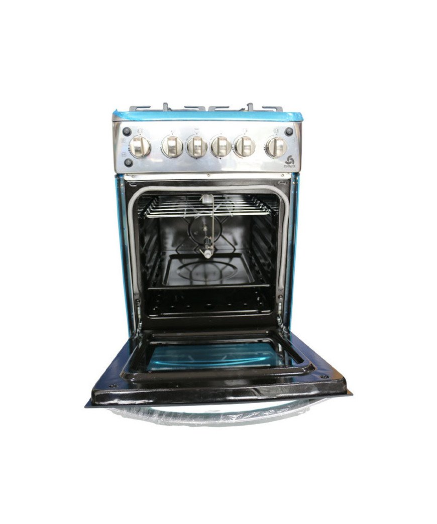 Gazinière 50*50 Inox /Chigo/allumage automatique/lumière dans le four /Tourne broche