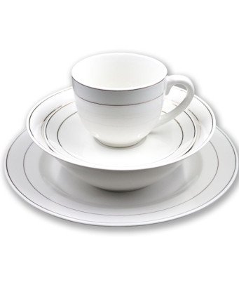 Service de table /Assiette/bol/tasse et sous tasse 4 en 1 blanc