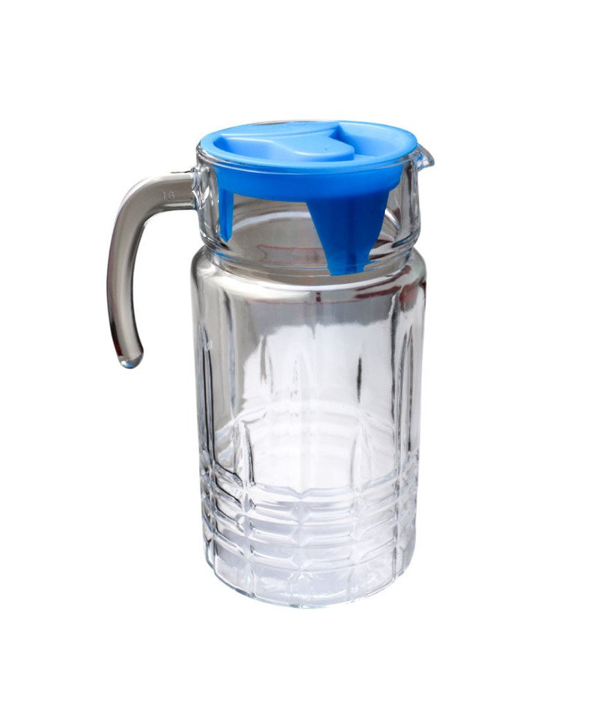 Carafe en verre /1.5L /Couvercle coloré