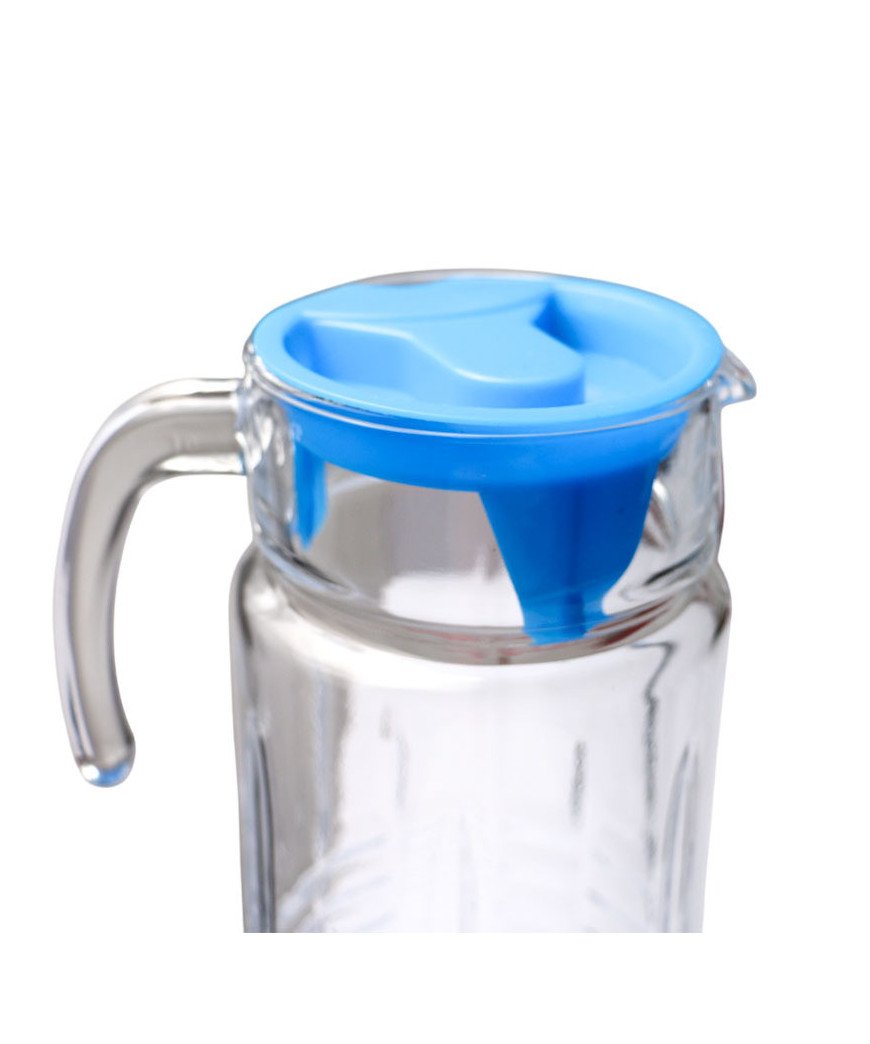 Carafe en verre /1.5L /Couvercle coloré