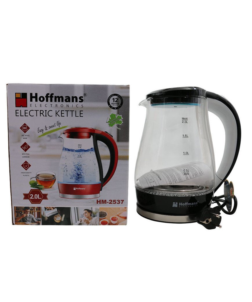 Bouilloire électrique vitré /Hoffmans /2L/2000W