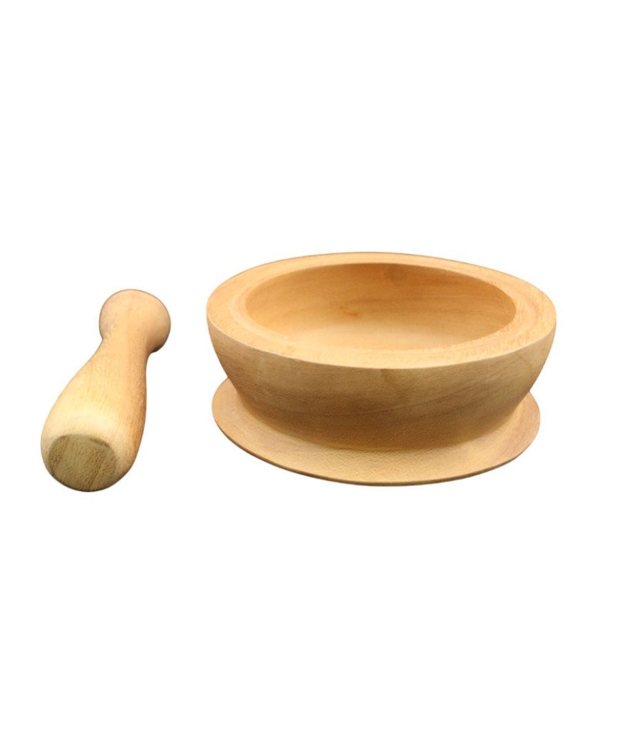 Petit Mortier en bois avec son pilon/bois iroko