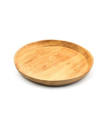Assiette ronde  en bois de teck/art de table bio/11cm