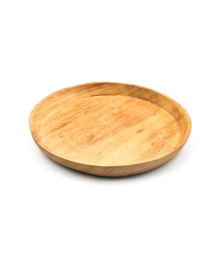 Assiette ronde  en bois de teck/art de table bio/11cm