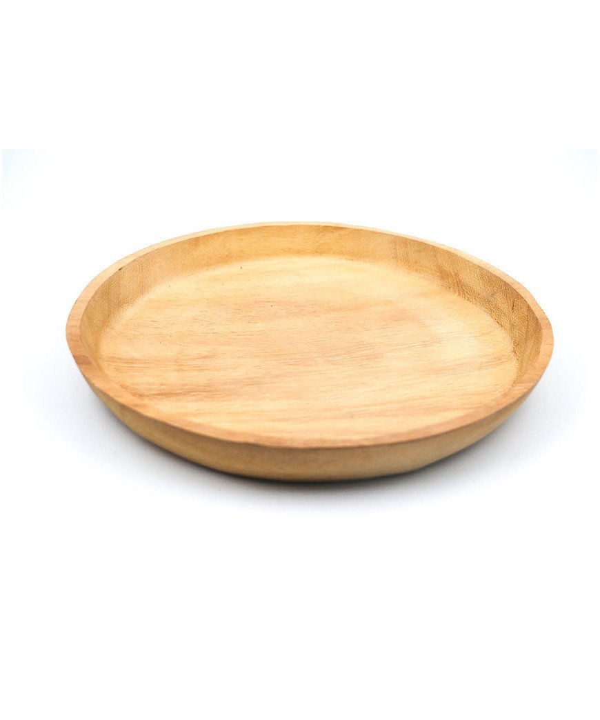 Assiette ronde  en bois de teck/art de table bio/11cm