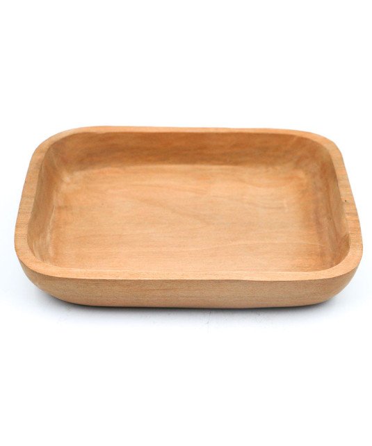 Assiette carré en bois peu profonde /24*27cm