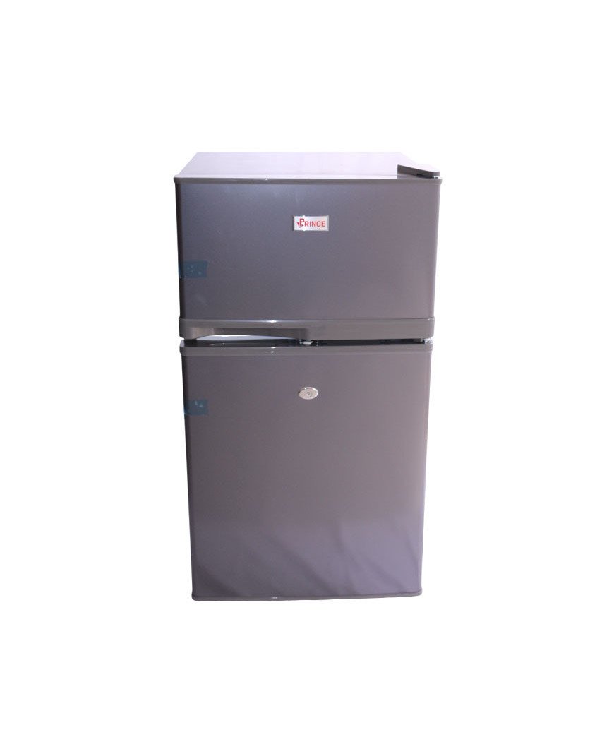 le mini réfrigérateur gris  une capacité de 80l pour que vous puissiez conserver et congeler tous vos aliments frais.