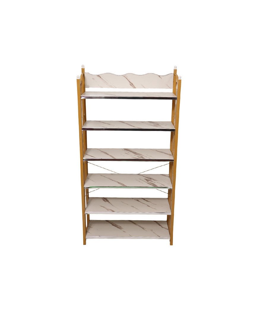 Etagère de rangement en bois avec support en fer /Multi-tâches/6 lignes