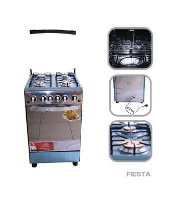 Gazinière Fiesta /50X50 /Inox/ couverture vitrée/2 Feux dans le four