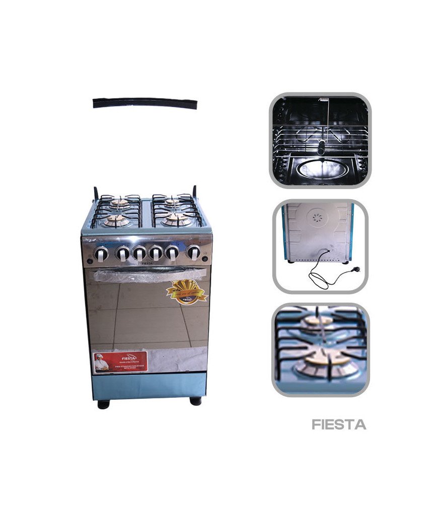 Gazinière Fiesta /50X50 /Inox/ couverture vitrée/2 Feux dans le four