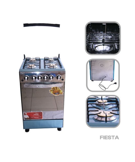 Gazinière Fiesta /50X50 /Inox/ couverture vitrée/2 Feux dans le four