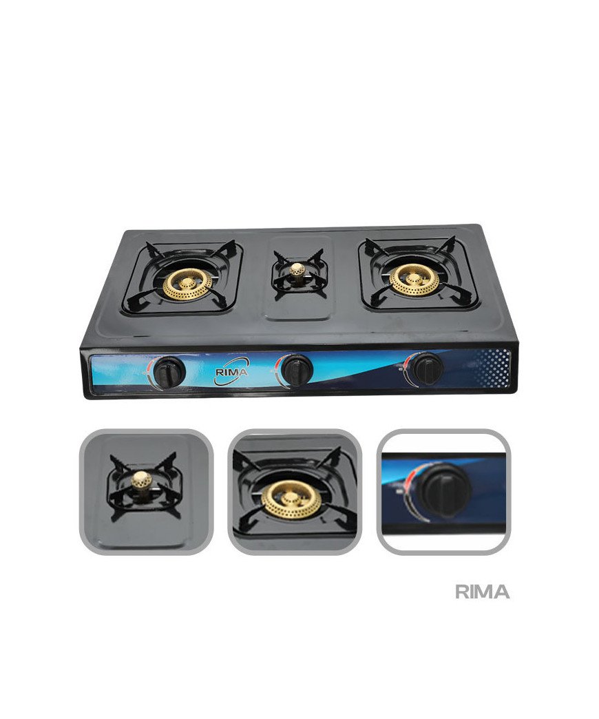 Gazinière RIMA-3 Feux Automatique Noir
