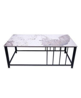 Table centrale/Blanc à motifs/Noir/1M20X60CMX32CM