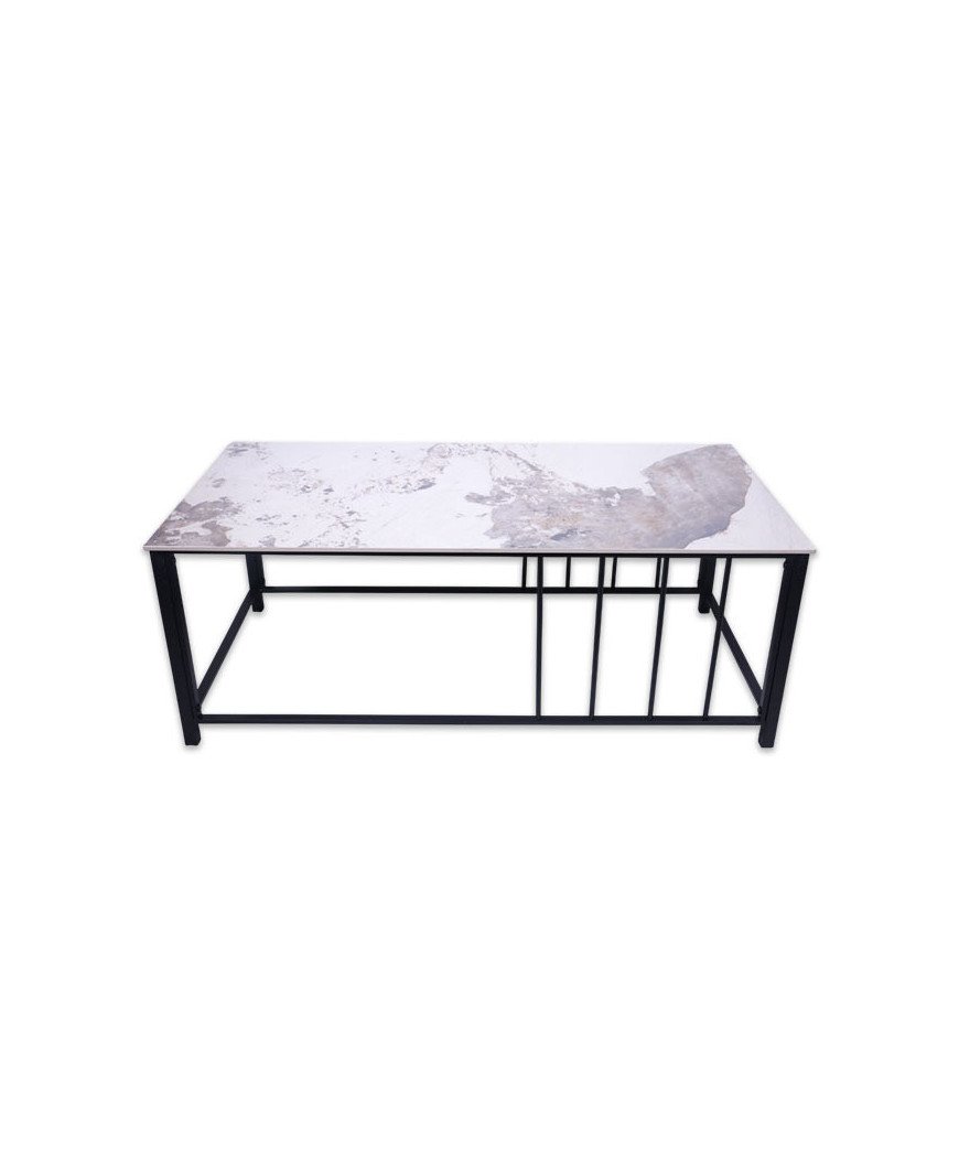 Table centrale/Blanc à motifs/Noir/1M20X60CMX32CM