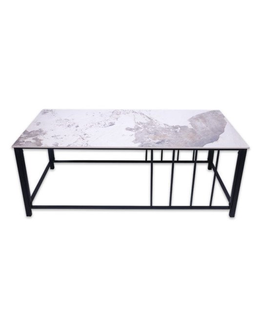 Table centrale/Blanc à motifs/Noir/1M20X60CMX32CM
