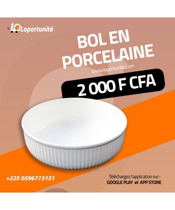 Saladier en porcelaine /blanc motifs à pois